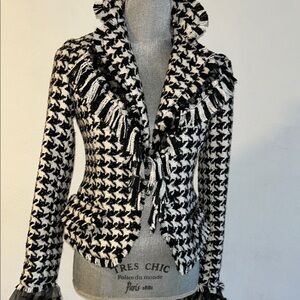 Chic Black and White Women's Jacket.Size 36